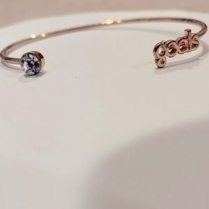 Goals Gold Cuff Bracelet Inspirational Motivational White Stone One Size